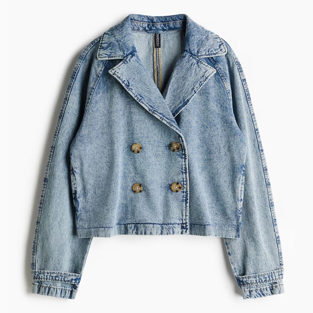H&M Divided Oversized double-breasted jacket short trench coat size medium